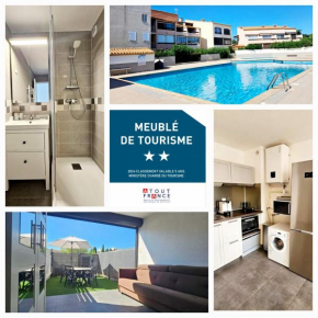 Studio, Terrasse et piscine, Proche centre et plages